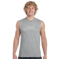 thumbnail image 1 of LA Pop Art Men's Word Art Sleeveless T-shirt - Peeking Cat, 1 of 2