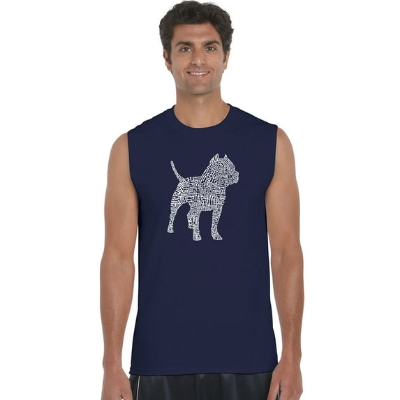 LA Pop Art Men's Word Art Sleeveless T-shirt - Pitbull