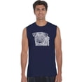 thumbnail image 1 of LA Pop Art Men's Word Art Sleeveless T-shirt - Pug Face, 1 of 2