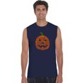 thumbnail image 1 of LA Pop Art Men's Word Art Sleeveless T-shirt - Pumpkin, 1 of 1