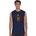 thumbnail image 1 of LA Pop Art Men's Word Art Sleeveless T-shirt - Rasta Lion - One Love, 1 of 2