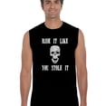 thumbnail image 1 of LA Pop Art Men's Word Art Sleeveless T-shirt - Ride It Like You Stole It, 1 of 2