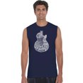 thumbnail image 1 of LA Pop Art Men's Word Art Sleeveless T-shirt - Rock Guitar Head, 1 of 2