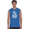 thumbnail image 1 of LA Pop Art Men's Word Art Sleeveless T-shirt - Rock Guitar Head, 1 of 2