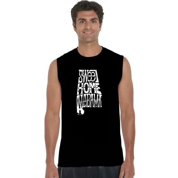 LA Pop Art Men's Word Art Sleeveless T-shirt - Sweet Home Alabama