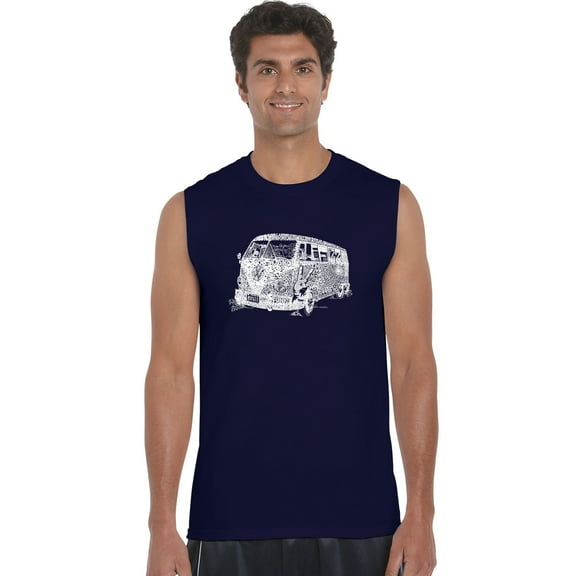 LA Pop Art Men's Word Art Sleeveless T-shirt - THE 70'S