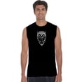 thumbnail image 1 of LA Pop Art Men's Word Art Sleeveless T-shirt - THE DEVIL'S NAMES, 1 of 2