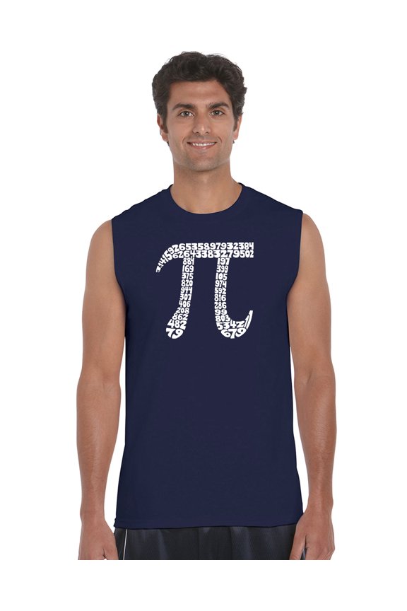 Men's Word Art Sleeveless T-shirt - THE FIRST 100 DIGITS OF PI