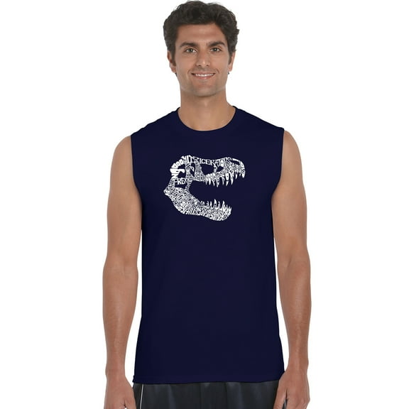 LA Pop Art Men's Word Art Sleeveless T-shirt - TREX
