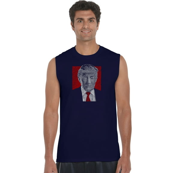 LA Pop Art Men's Word Art Sleeveless T-shirt - TRUMP 2016 - Make America Great Again