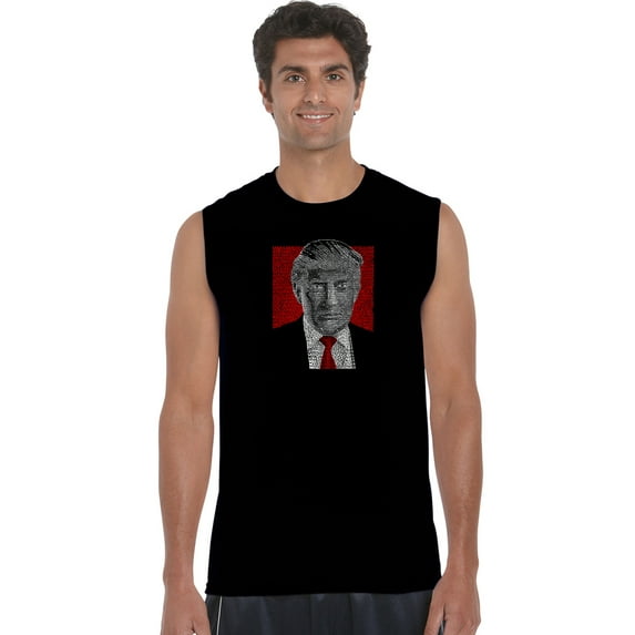 LA Pop Art Men's Word Art Sleeveless T-shirt - TRUMP 2016 - Make America Great Again