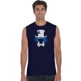 thumbnail image 1 of LA Pop Art Men's Word Art Sleeveless T-shirt - The Mad Hatter, 1 of 2