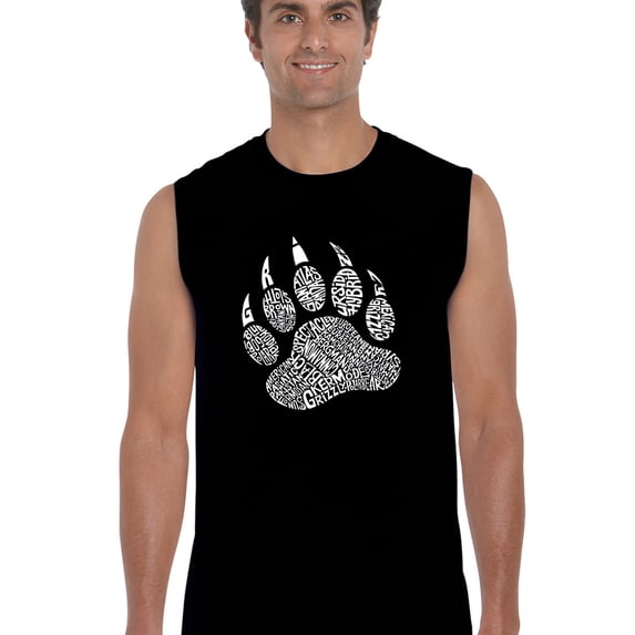 LA Pop Art Men's Word Art Sleeveless T-shirt - Types of Bears