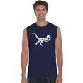 thumbnail image 1 of LA Pop Art Men's Word Art Sleeveless T-shirt - Velociraptor, 1 of 2