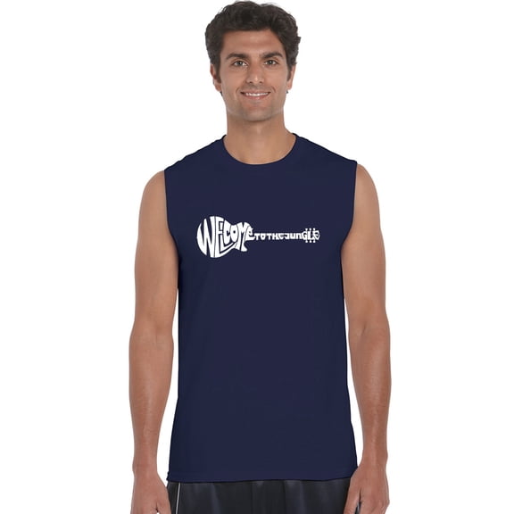 LA Pop Art Men's Word Art Sleeveless T-shirt - Welcome to the Jungle