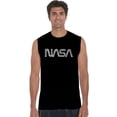 thumbnail image 1 of LA Pop Art Men's Word Art Sleeveless T-shirt - Worm Nasa, 1 of 2
