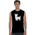 thumbnail image 1 of LA Pop Art Men's Word Art Sleeveless T-shirt - Yorkie, 1 of 2
