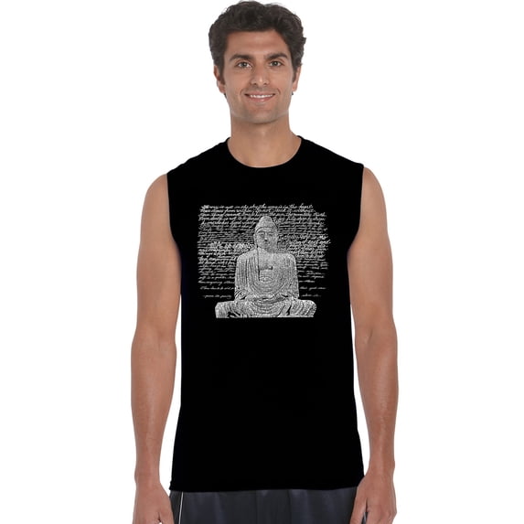 LA Pop Art Men's Word Art Sleeveless T-shirt - Zen Buddha