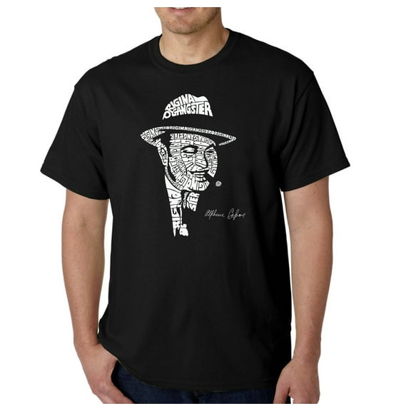 LA Pop Art Men's Word Art T-Shirt - AL CAPONE-ORIGINAL GANGSTER