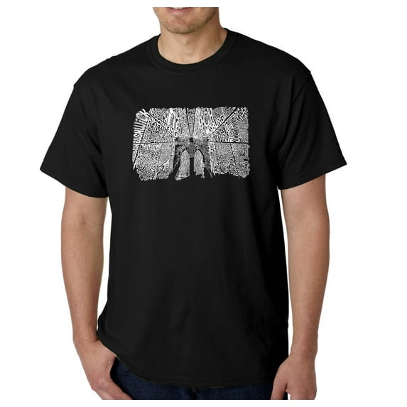 LA Pop Art Men's Word Art T-Shirt - Brooklyn Bridge