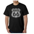 thumbnail image 1 of LA Pop Art Men's Word Art T-Shirt - CITIES ALONG THE LEGENDARY ROUTE 66, 1 of 2