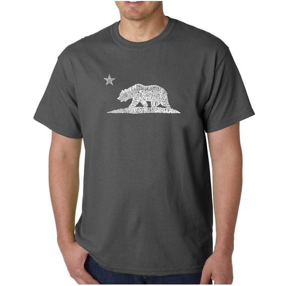 LA Pop Art Men's Word Art T-Shirt - California Bear