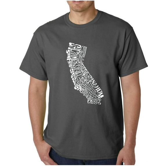 LA Pop Art Men's Word Art T-Shirt - California State