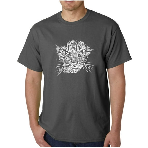 LA Pop Art Men's Word Art T-Shirt - Cat Face