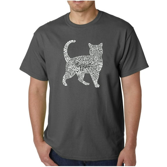 LA Pop Art Men's Word Art T-Shirt - Cat