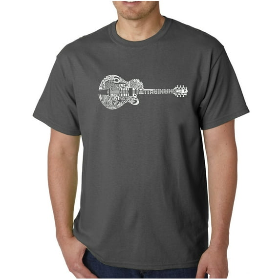 LA Pop Art Men's Word Art T-Shirt - Country Guitar