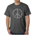 thumbnail image 1 of LA Pop Art Men's Word Art T-Shirt - Different Faiths peace sign, 1 of 2
