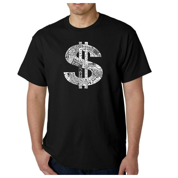 LA Pop Art Men's Word Art T-Shirt - Dollar Sign