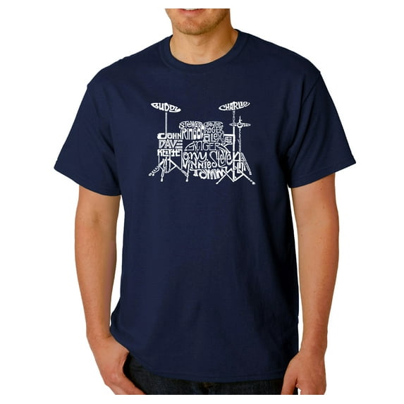LA Pop Art Men's Word Art T-Shirt - Drums