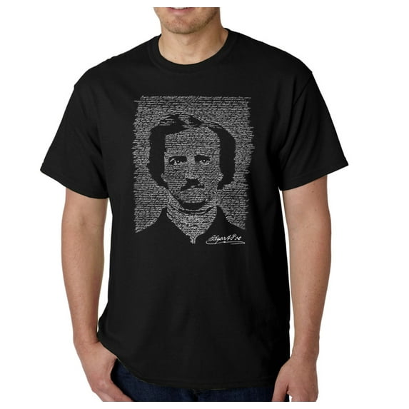 LA Pop Art Men's Word Art T-Shirt - EDGAR ALLEN POE - THE RAVEN