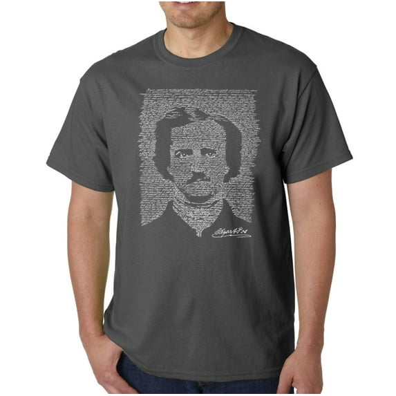 LA Pop Art Men's Word Art T-Shirt - EDGAR ALLEN POE - THE RAVEN