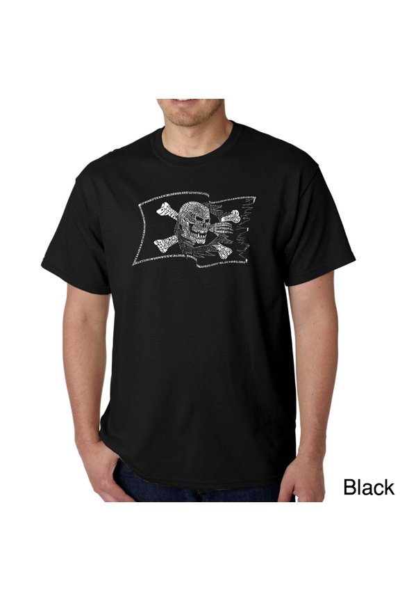 Men's Word Art T-Shirt - FAMOUS PIRATE CAPTAINS AND SHIPS