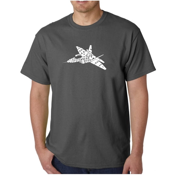 LA Pop Art Men's Word Art T-Shirt - FIGHTER JET - NEED FOR SPEED