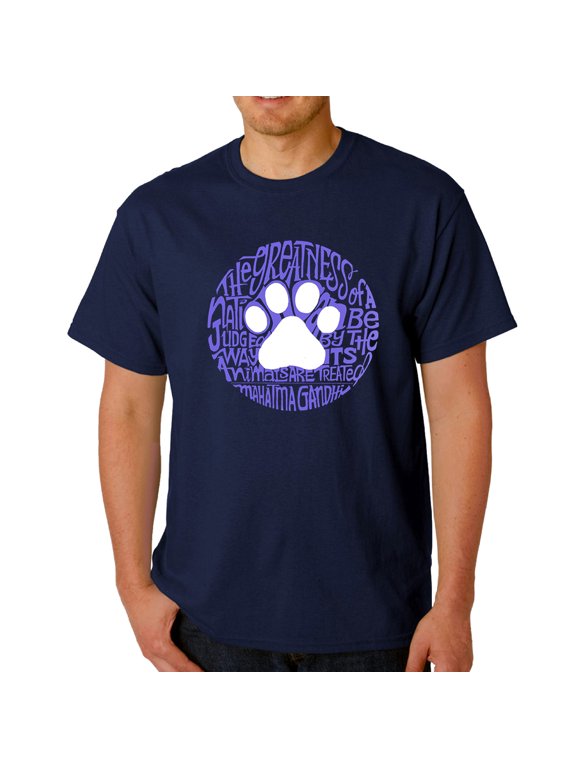 Men's Word Art T-Shirt - Gandhi's Quote on Animal Treatment