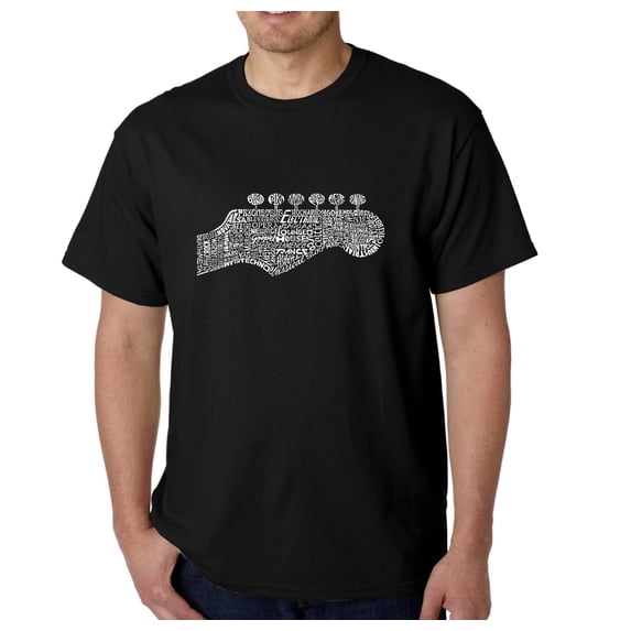 LA Pop Art Men's Word Art T-Shirt - Guitar Head