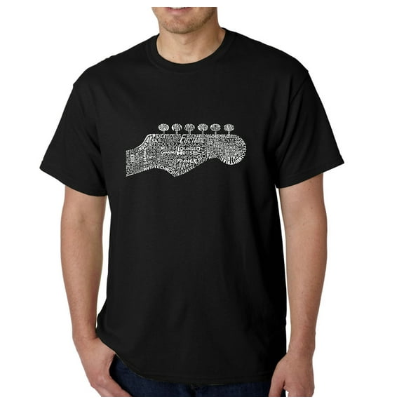 LA Pop Art Men's Word Art T-Shirt - Guitar Head