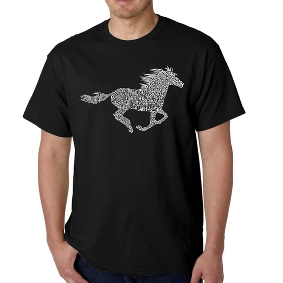 LA Pop Art Men's Word Art T-Shirt - Horse Breeds