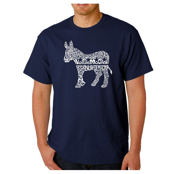 LA Pop Art Men's Word Art T-Shirt - I Vote Democrat