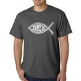 thumbnail image 1 of LA Pop Art Men's Word Art T-Shirt - John 3:16 Fish Symbol, 1 of 2