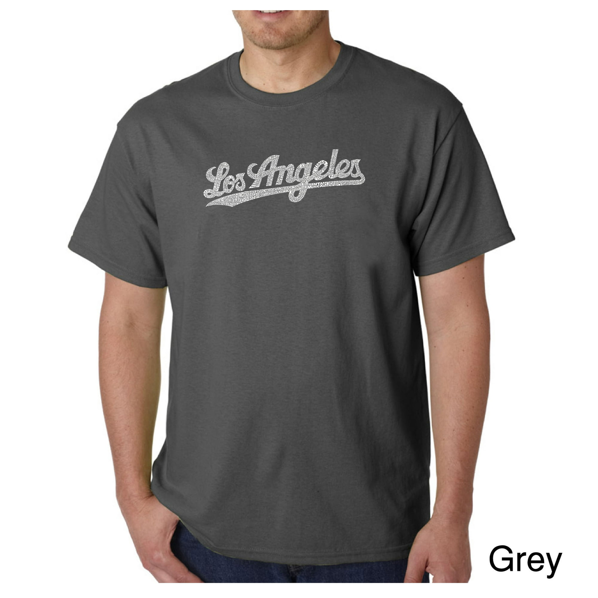 LA Pop Art Men's Word Art T-Shirt - LOS ANGELES NEIGHBORHOODS