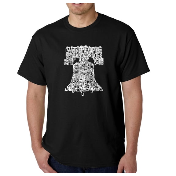 LA Pop Art Men's Word Art T-Shirt - Liberty Bell