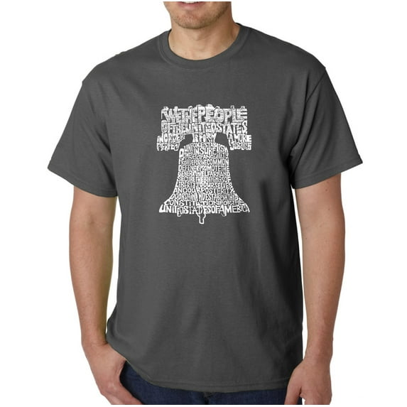 LA Pop Art Men's Word Art T-Shirt - Liberty Bell