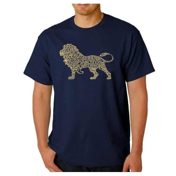 LA Pop Art Men's Word Art T-Shirt - Lion