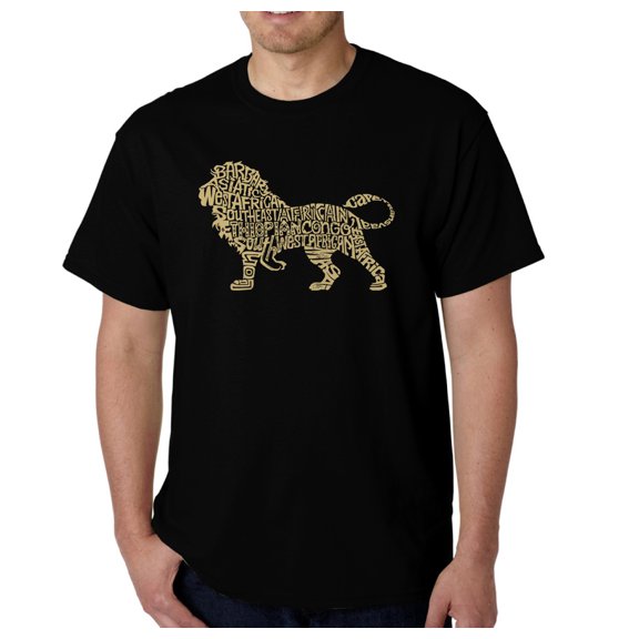 LA Pop Art Men's Word Art T-Shirt - Lion