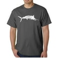 thumbnail image 1 of LA Pop Art Men's Word Art T-Shirt - Marlin - Gone Fishing, 1 of 2