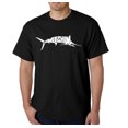 thumbnail image 1 of LA Pop Art Men's Word Art T-Shirt - Marlin - Gone Fishing, 1 of 2